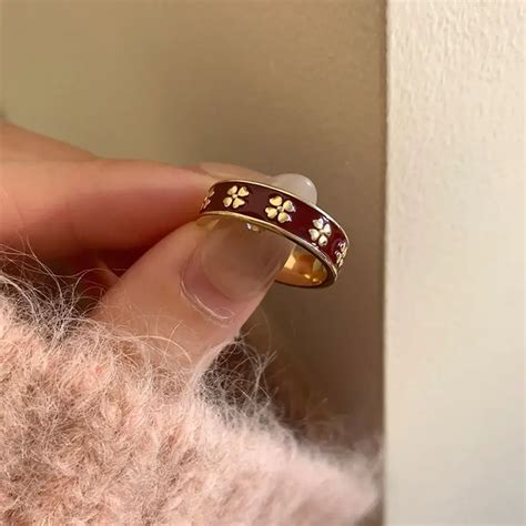 Женское регулируемое кольцо из серебра 925 пробы, с красной эмалью ...