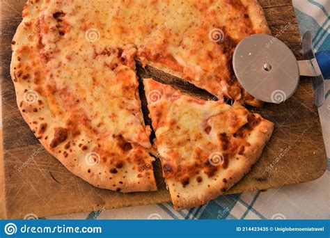 Pizza with Cheese Italian Gourmet Food Stock Image - Image of ...