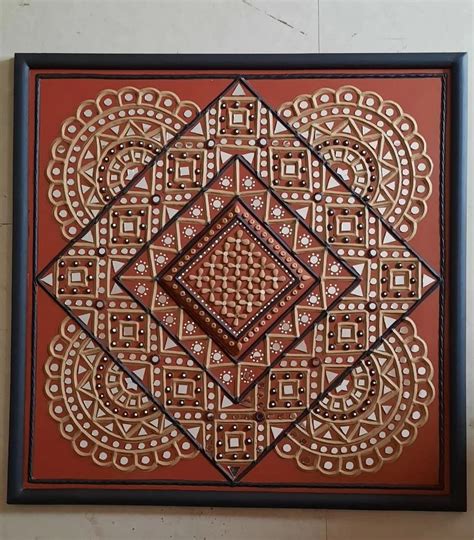 Multicolor Wood Mud Mirror Work Lippan Art On Wall at Rs 550/square ...