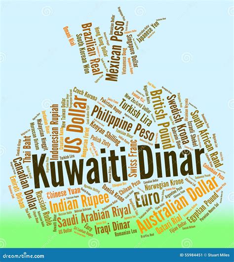 Kuwaiti Dinar Represents Forex Trading and Dinars Stock Illustration