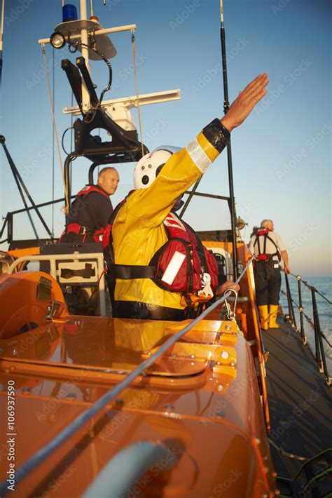 lifeboat crew training  lifeboat stock photo adobe stock