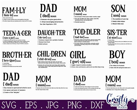 Family Definition SVG, Family SVG Bundle, Funny Family SVG By Crafty