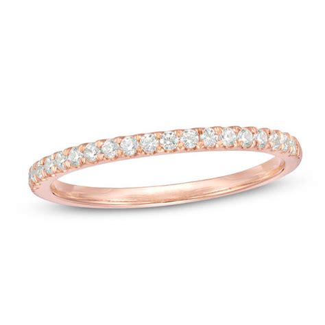 1/4 CT. T.W. Diamond Wedding Band in 10K Rose Gold | Zales