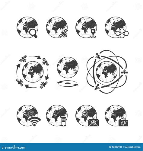 L'icona Delle Comunicazioni Globali Ha Messo Con La Terra Del Globo Su