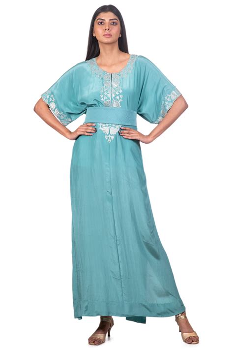 Jade Embroidered Kaftan by Dev R Nil at Pernia's Pop Up Shop 2025