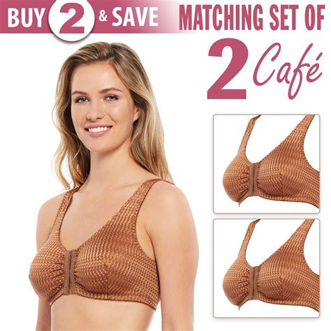 Carole Martin Set of 2 Front Cloure Wirefree Full Freedom Comfort Bra