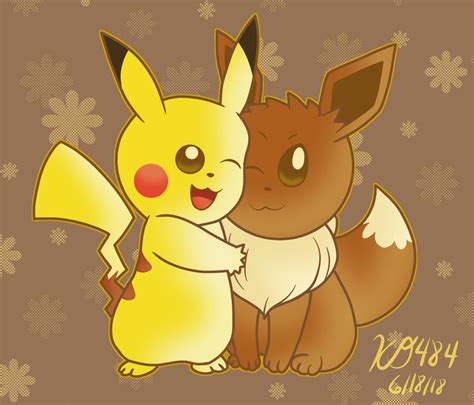 Pikachu and Eevee by KiKiD484 on DeviantArt