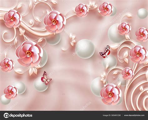 Wallpaper Beautiful Rose Flower Circle Shape Background Stock Photo by ...