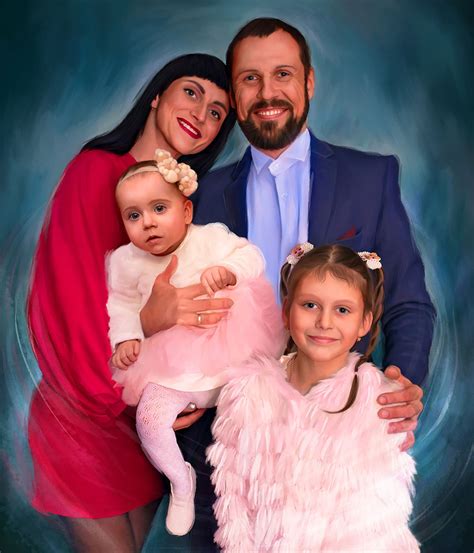 Портрет семьи на заказ по фотографии