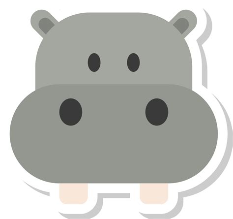 hippo face sticker, animal icons. 20647489 PNG
