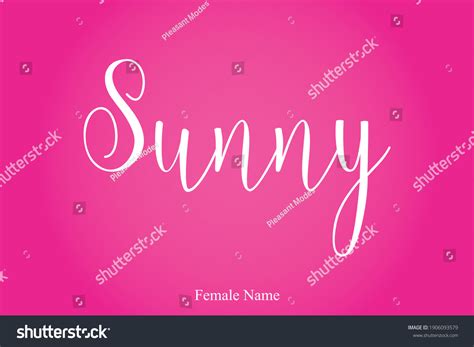 Sunny Female Name Stylish Lettering Cursive Stock Vector (Royalty Free ...