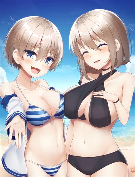 Hana & Tsuki at the beach : r/UzakiChan