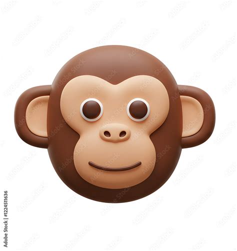 cute  monkey face emoji cartoon illustration isolated  white