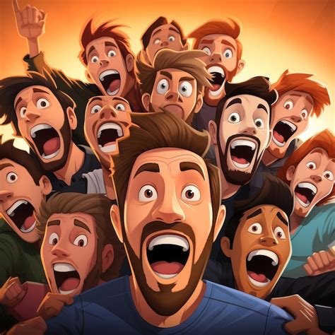 Premium Vector | A pic of guys with various emotions in a cartoon style