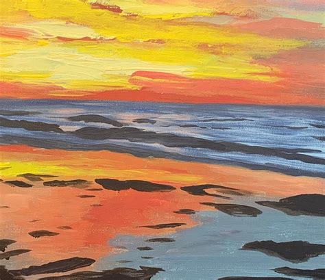 Sunset Sky Painting Sunset Painting Acrylic Painting Beach - Etsy