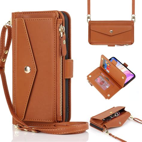 for iPhone 12 pro Wallet case,iPhone 12 Phone case with Zipper Card