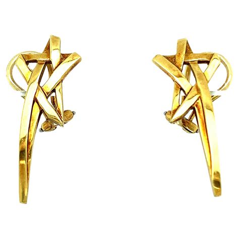 Paloma Picasso for Tiffany and Co. 18 Carat Gold Sun Star Earrings For