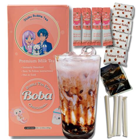 amazoncom instant boba tea kit rich creamy tawain milk tea chewy