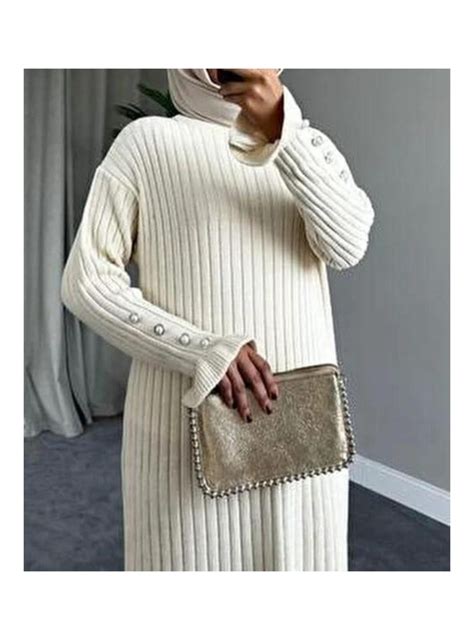 Ecru - Knit Dresses