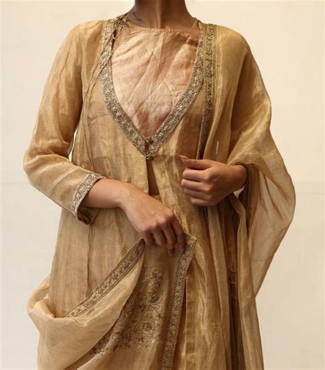 sunehri silk anarkali luxury anarkali set  tissue silk anarkali