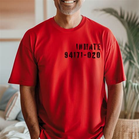 Inmate Shirt - State Prison Inmate Shirt With Number Costume, Unisex