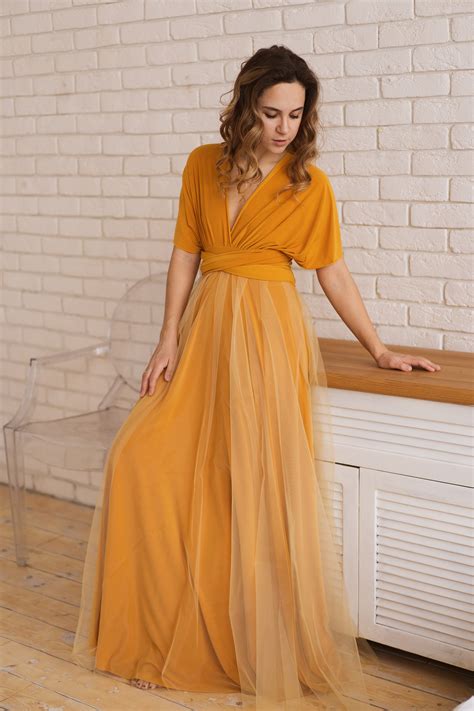 Mustard Yellow Bridesmaid Dress Mustard Infinity Dress | Etsy