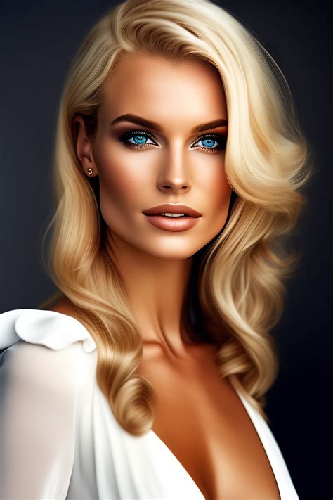 Lexica - Attractive german woman, blonde hair, white dress,