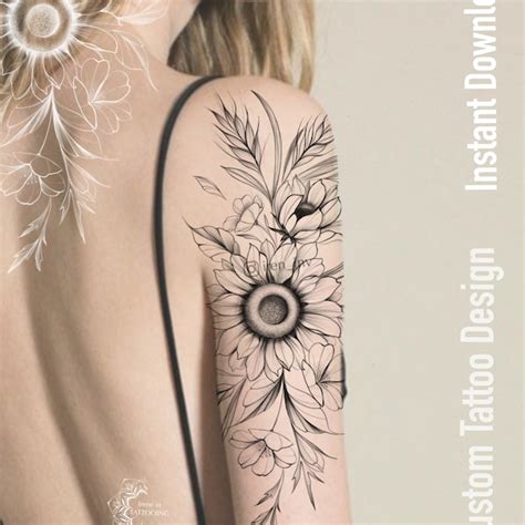 Sunflower Tattoo - Etsy