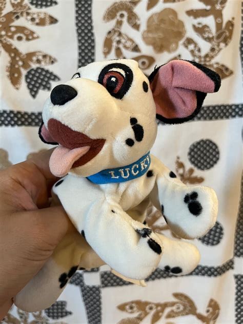 101 Dalmatians Lucky Plush Puppy Dog Doll Blue Collar Vintage Disney ...