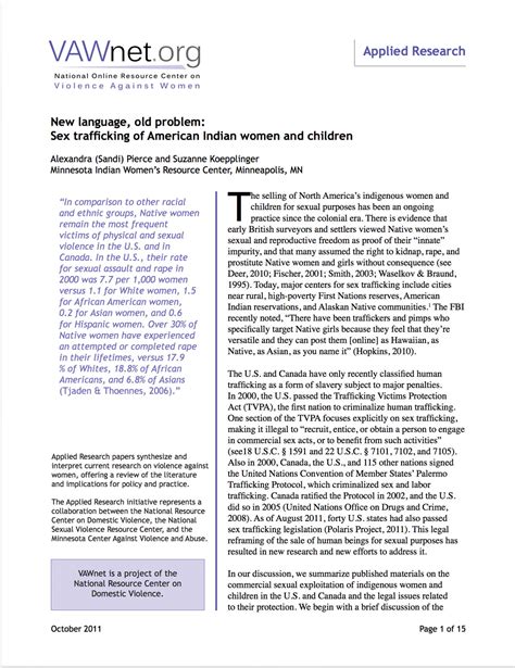 VAWnet.org Native Sex Trafficking | NIWRC