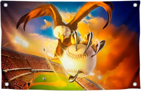 amazoncom  ft eagle catching baseball polyester flags