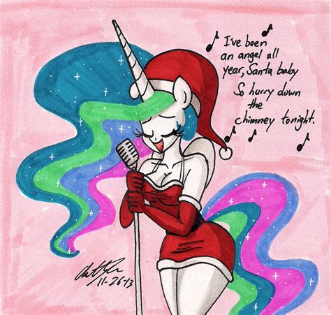 Celestia sings Santa Baby by newyorkx3 on DeviantArt