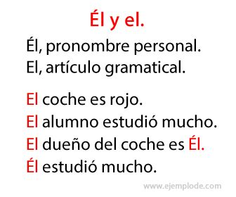 Ejemplos de Oraciones con él y el