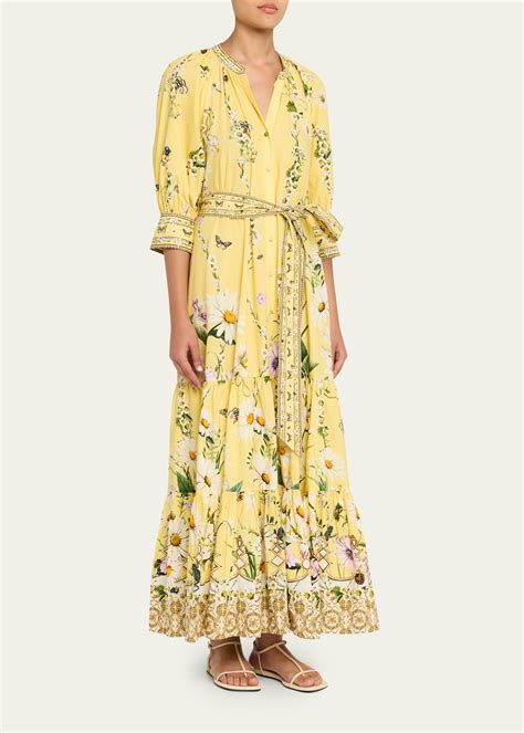 Camilla Daisy Chains Tiered Maxi Shirtdress - Bergdorf Goodman