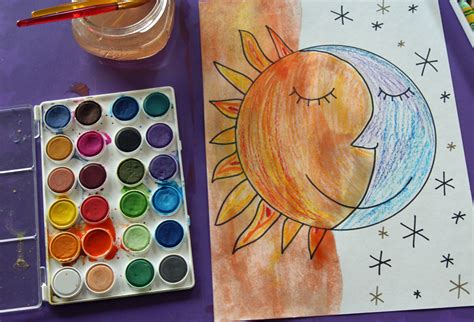 Sun and Moon Watercolor Project - Make and Takes