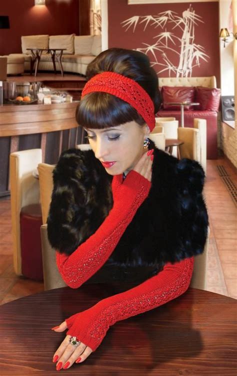 Митенки - перчатки - red | Повязка на голову, Митенки, Перчатки без пальцев