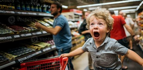 Child Throwing Tantrum In Store