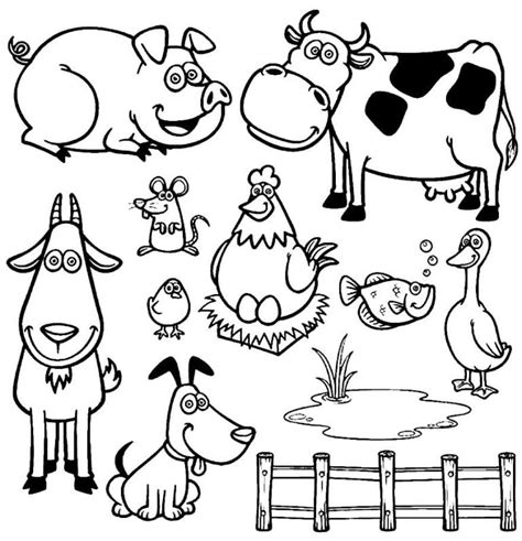 Animais Da Fazenda Para Colorir