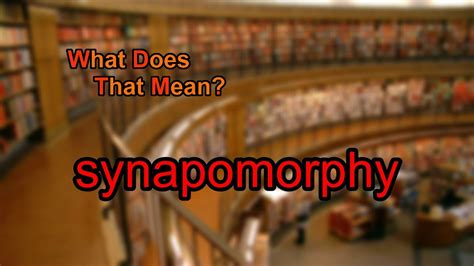 What does synapomorphy mean? - YouTube