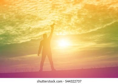 man sunset stock photo  shutterstock