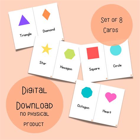 shape card printable preschool printable kindergarten printable