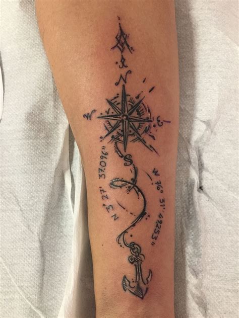 anchor compass tattoo 1