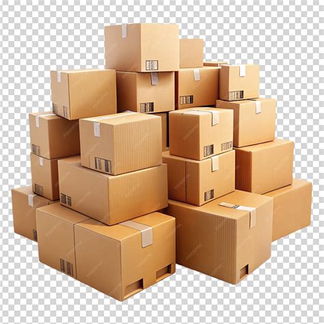 premium psd delivery boxes isolated  white background