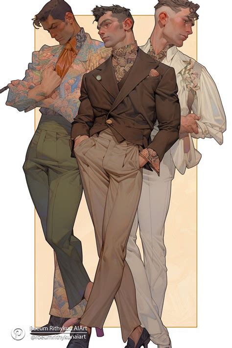 3 attractive men | Male pinup, Fashion art illustration, Concept art ...
