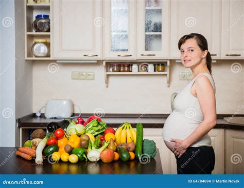 Pregnant Woman - Healthy Food Stock Photo - Image of nutrition, indoors ...