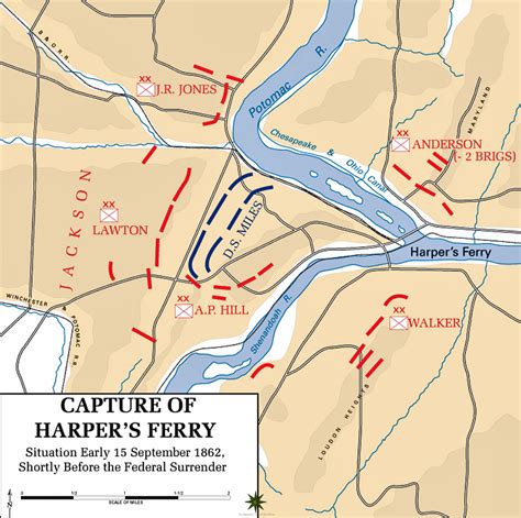 Map of the Battle of Harpers Ferry - September 15, 1862