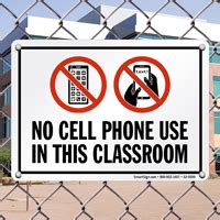No Cell Phone Use In This Classroom Sign - Ships Fast, SKU: S2-0359