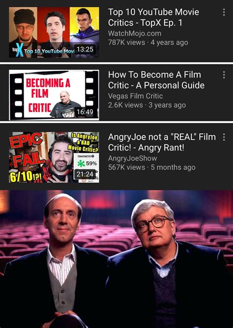 Complaining about movies on YouTube doesn’t make you a film critic. : r