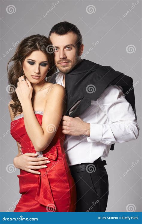 sexy intimate couple hugging stock photo image