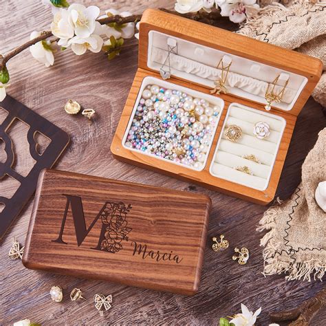 Personalized Wooden Jewelry Box, Personalized Name Jewelry Box, Women